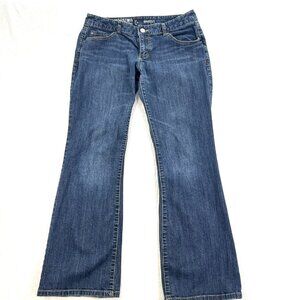 MOSSIMO SUPPLY Jeans Bootcut Jr 11 Short Y2K Low Rise Blue Denim Stretch